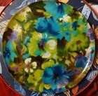 Vintage Retro Mod Mid Century Fiberglass Floral Pattern Tray