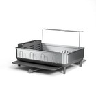 Simplehuman Kitchen Dish Drying Rack W swivel Spout Stainless Steel Framebrushed