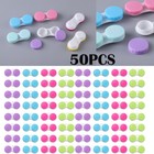 50pcs Colorful Contact Lens Case Box Holder Double Box Container Soak Storage