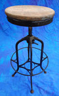 Antique Industrial Stool Machinist Toledo Uhl Wide Bottom Chair Adjustable