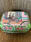 Antique Vintage Chinese Enamel On Cooper Or Brass Box With Scene