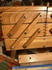 Vintage Wooden Dovetail Accordian Sewing Box 3 Tier Expanding Storage Romania