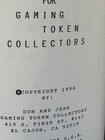 Handbook For Gaming Token Collectors By Don And Jean King  1994  Pb  Reference
