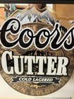 Vintage Coors Cutter Beer Sign Mirror Wall Hanging Wood Frame 14 75       X 13 75      