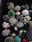 Wow  Vintage Jewelry Rhinestone Clip On Screw Back Huge Single Earrings Lot 80 