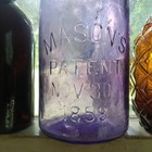 Mason s Patent Nov 30th 1858 Pretty Amethyst Quart Fruit Jar 1890s Privy Dug
