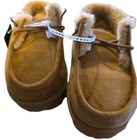 Moccasin Slippers - Indoor Outdoor With Memory Foam Sole soft Warm Tan New 12