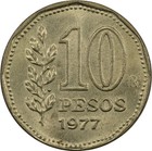 Argentina - 10 Pesos - 1977 - Sol De Mayo