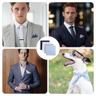 Men s Pocket Square Handkerchiefs  white light Gray blue medium Blue 