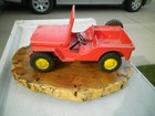Vintage 1940s Al Toy Original Pressed Steel Aluminum Willy s Jeep - Rare Version