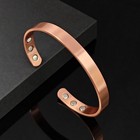 Pure Copper Bracelet For Men Women Arthritis Pain Relief  Adjustable Cuff Bangle