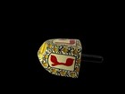 Vintage Handmade Hand Painted Wood Dreidel Floral Hanukkah Judaica Collectible