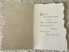 Unused Christmas Boy Snowman Bird Broom Pink Bow Vtg Greeting Card 1950s 1960sy
