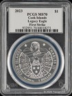 2023  1 Cook Islands Silver Legacy Eagle Pcgs Ms70 - First Strike