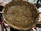 Huge 21 X16     4   deep Handwoven Wicker Basket bamboo With Two Twisted Handles Vtg