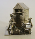 Very Rare Dutch 833 Solid Silver Miniature Punch And Judy Show Model 1903