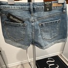 Blanknyc Fulton Roll Up Short Women   s 24 Blue Denim Distressed Cuffed Stretch