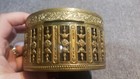 Antique Guillloche  Brass And Lady s Picture Vanity Jar From France