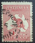Kangaroo 1d Red  Adams Bl40 State 2 Scarcity 8  Flaw West Of Tasmania Vfu