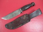 Wwii Era Us Army Fighting Knife W leather Scabbard - Marked  Rhpal34 - Nice