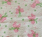 Vtg Juvenile Novelty Baby Nursery Cotton Seersucker Fabric 42x59 Pink Lamb 1 6 Y