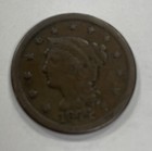 1844 Usa Large Cent Braided Hair Coin Free Shipping Nice