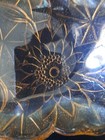 Indiana Glass Bowl Dish Lily Pons Amber Gold Yellow Relish Pickle Candy