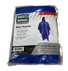 Rain Poncho  Whole Body  Blue  One Size Fits Most  50    X 80      4 Pack 