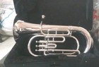 Euphonium 4 Valve Of Pure Brass In Silver Chrome Polish case Box  Free Shipping