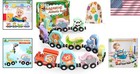 Montessori Train Set For Toddlers 11 Magnetic Wooden Animals Educational Toy
