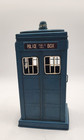 Hobby Lobby Doctor Who Tardis Metal Coin Bank  No Stopper 9 Inches Tall Vintage
