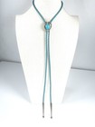 Vintage Western Sterling Silver Heart Bolo Tie Robin   s Egg Blue Turquoise