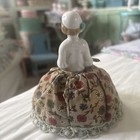 Vintage Japan Porcelain Half Doll White Green Pin Cushion