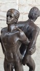 Signed Original Gay Men Wrestling Bronze Statue Sculpture Nude Figurine By Nick