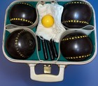 Vintage Henselite Lawn Bowls W  Carrying Case   Jack 1976 Size 2 Alba  Supergrip