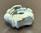 800 Silver Italy  Figural Bamboo Design Band Adjustable Ring Size 5