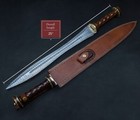 27  Damascus Steel Blade Gladiator Roman Sword Gladius Rose Wood Leather Sheath