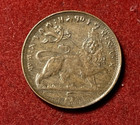 Ethiopia 5 Matonas Ee1923  1930-31  Plain Edge Copper Coin Km 28 1 T9576