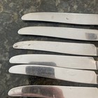 6 Antique  Vtg Collectible Knives  9  Silver Plate - Solid Rose Stainless Blade