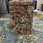Vtg Daher Tin Floral Flowers Hinged Lid Square 1970 s England 1960 Used Rare