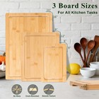 Tafopue Bamboo Cutting Board Set Of 3 With Stand  Wood Chopping Boards For Kitch