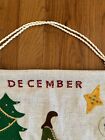 Handmade 1975 Advent Calendar Sequin Felt Countdown Nativity Christmas Nice