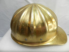 Vintage Fibre Metal Super Lite Gold Aluminium Hard Hat W liner   u76h 