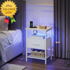 Night Stand Set 2 End Table With Charging Station Led Bedside Table
