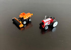 Lot Of 2 Vintage Micro Machines - Farm - Red Classic Tractor  Orange Harvester