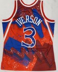 Philadelphia 76ers Allen Iverson Signed Blue Mitchell   Ness Jersey Smudged Bas