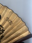 Large Vintage Folding Fan Gold Peacock W  Peonies Asian Wall Decor Hand Painted