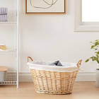 Ml5569 Willow Wicker Laundry Basket With Handles And Liner   Natural Brown