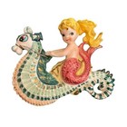 Vintage Lefton Mid Century Mermaid Riding Sea Horse Ceramic Wall Plaque