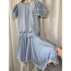 Dorissa Ii Girls Blue Floral Dress Coquette Fairycore Lace 90s Size 10